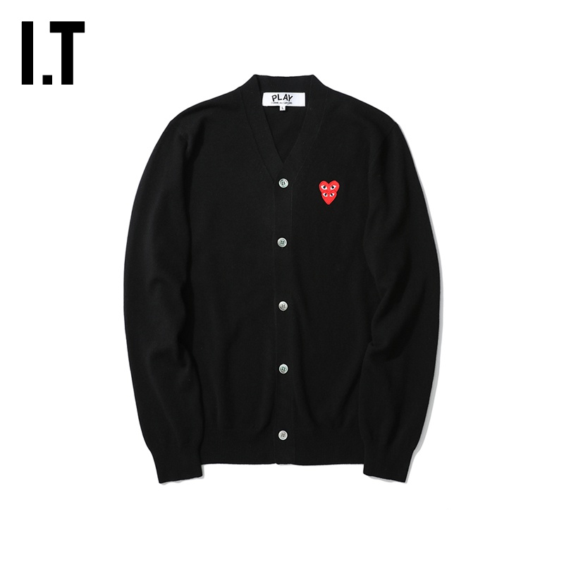 COMME des GARÇONSIT CDG PLAY COMME des GARCONS川久保玲男装针织开衫爱心刺绣