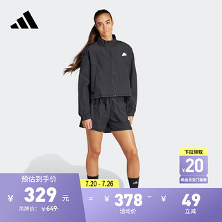 adidas休闲时尚长袖套装女装阿迪达斯轻运动IN1839 黑色/黑色 XL