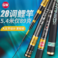 GW光威鱼竿3.6米岩峰休闲钓鱼竿超轻超硬28调鲤鱼竿钓竿钓鱼渔具