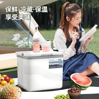 奥然保温箱冰块冷藏箱户外露营旅行车载冰桶商用摆摊钓鱼小型便携 15L（冰袋*8+冰盒250ML*2）