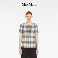 MaxMara 2024早秋女装绵羊毛圆领短袖T恤9366064106 黑白条纹 XS