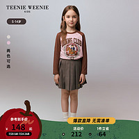 Teenie Weenie Kids小熊童装24秋季女童插肩撞色学院风长袖T恤 粉色 160cm