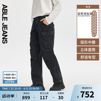 ABLE JEANS【直筒滑板裤】24秋季新款城市机能徒步直筒滑板裤 古黑 32/32