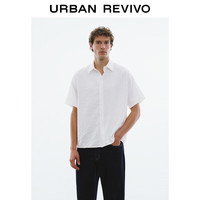 URBAN REVIVO 男时尚简约休闲超宽松短袖开襟衬衫 UMM240002 本白 L(XL-XXL)