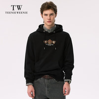 Teenie Weenie Men小熊男装卫衣2024冬季新款潮流刺绣休闲连帽衫上衣男 黑色 165/S