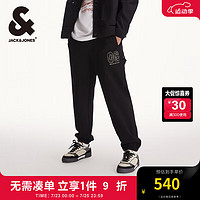 杰克·琼斯（JACK&JONES）秋季潮酷宽松卫裤子百搭舒适字母刺绣束脚休闲裤男22431D007 E41 黑色 E41 黑色 165/76A/XSR