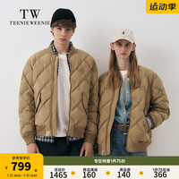 Teenie Weenie Men小熊男装羽绒服潮流棒球领2024冬季新款休闲宽松外套