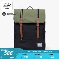 Herschel赫行 【New Classics】Survey™ 双肩包方形背包 黑色/幸运草绿