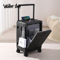 Walker Shop 前开盖多功能拉杆箱 曜石黑 20英寸