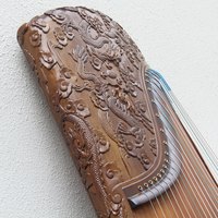 金丝楠木满雕九龙专业考级演奏收藏级别汉唐工艺琴筝面挖半挖古筝