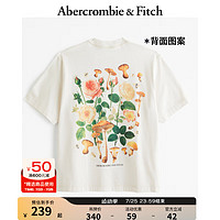 Abercrombie & Fitch 男装女装情侣装 24夏季新款时尚美式风复古图案T恤 KI123-4049 米白色 M (180/100A)