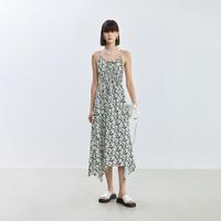 丽丽 LILY【2024夏款】复古浪漫印花优雅通勤款收腰显瘦吊带连衣裙女