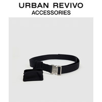 URBAN REVIVO2024秋季男士可拆卸零钱包腰带UAMA40113 黑色 110cm