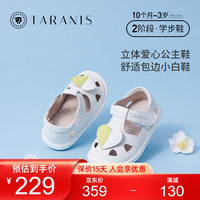 TARANIS/泰兰尼斯 爱心镂空透气学步鞋 女童凉鞋 白色 19码