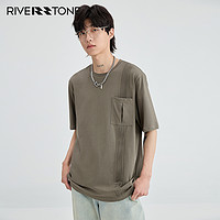 RIVERSTONE 瑞弗史东 男士复古圆领短袖T恤 KT212381391