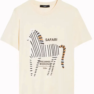 WEEKEND MaxMara 女士圆领短袖T恤 5971054206 米色斑马款