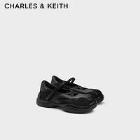 CHARLES&KEITH24秋CK1-70900525厚底休闲银色运动玛丽珍鞋女 Black黑色 36