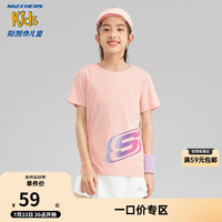Skechers斯凯奇童装男女童休闲透气夏装运动上衣儿童短袖圆领T恤L223K053