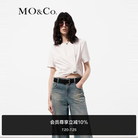MO&Co.2024夏金属环扣扭结设计感短袖棉质圆领T恤MBD2TEE026 本白色 S/160