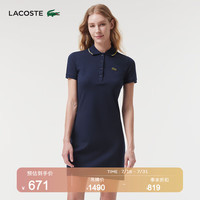 法国拉科斯特 LACOSTE女装休闲商务通勤短袖连衣裙女|EF5223 166/藏青色 42/175