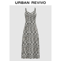 URBAN REVIVO 女士轻熟休闲风杂色吊带针织连衣裙 UWM940003 冷灰 XS
