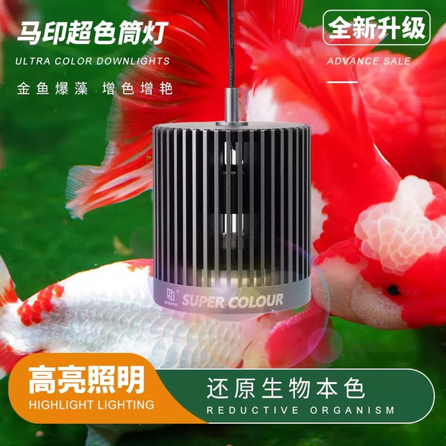 马印 神灯全光谱LED鱼缸超色筒灯金鱼灯专用爆藻增色水草灯兰寿灯神灯 超色筒灯（100w＋支架）5w-100w可调节
