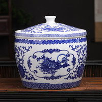 厚古薄今 景德镇陶瓷米缸家用带盖10kg20斤30斤装密封桶防潮防虫米罐储米箱 10斤-喜鹊登枝