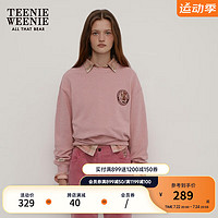 TEENIE WEENIE 小熊2024秋休闲学院微宽松舒适卫衣套头衫女 浅粉色 160/S