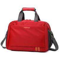 佳品优韩版手提旅行包防水大容量男运动包女长短途行李包单肩旅行袋 红色 大号(长50*宽23*高33cm)