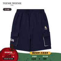Teenie Weenie Kids小熊童装24夏季新款男童纯棉刺绣休闲工装短裤 藏青色 140cm