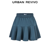 URBAN REVIVO 女士甜酷少女感松紧腰拼接廓形半裙 UYY540008 深灰蓝 S
