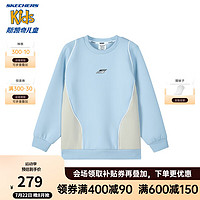 Skechers斯凯奇童装圆领卫衣中大童春秋帅气百搭男童舒适上衣P324B060 羊绒蓝/00F5 160