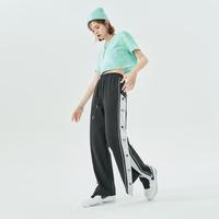 【福利款】夏季休闲可调节撞色趣味图案运动裤开叉卫裤女式休闲裤