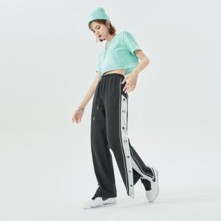 【福利款】夏季休闲可调节撞色趣味图案运动裤开叉卫裤女式休闲裤