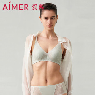 爱慕 内衣女薄杯花瓣杯大胸显小文胸 浅夏AM139381浅绿色B75