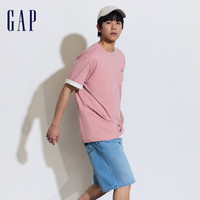 Gap男女装2024夏季纯棉亲肤短袖T恤圆领休闲上衣465795