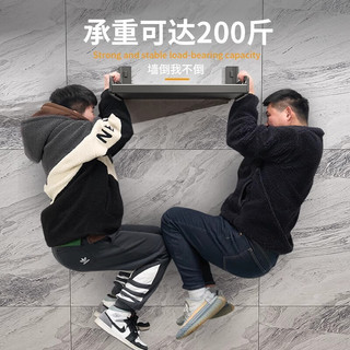 多朋微波炉置物架壁式挂厨房不锈钢电饭煲烤箱架子免打孔墙上挂架支架 【打孔/免打孔】35宽50长+4钩
