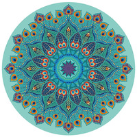 纳古迪（NiceGood） 瑜伽垫女士大尺寸天然橡胶麂皮绒140*140cm打坐防滑跳绳减震垫男 蓝莲(直径1.4米） 3.5mm