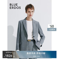 BLUE ERDOS西装外套西服女24早春新款通勤商务花灰色夹克B245J1011 中灰 1