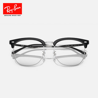 雷朋（RayBan）光学镜架方形黑框半框近视眼镜框0RX7318D 2000 2000黑色配银色镜框