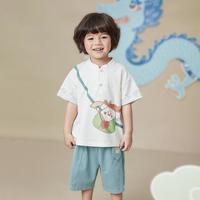 男童夏装套装短袖儿童两件套婴儿新中式国风女童夏季端午宝宝衣服