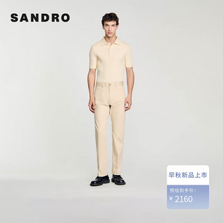 SANDRO2024早秋男装法式通勤纯色直筒休闲裤长裤SHPPA01288 A315/淡灰褐色 36