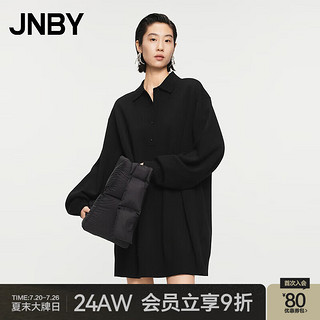 JNBY24秋连衣裙翻领H型长袖5O7G14100 001/本黑 M