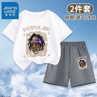 真维斯女童运动套装2024儿童夏季网眼速干t恤女孩宽松速干裤 【1整套koubo薄款】w1 110