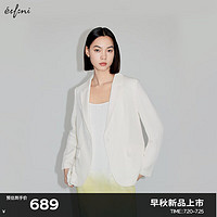 伊芙丽（eifini）伊芙丽轻薄天丝醋酸通勤质感白色西装外套女2024秋装 本白色 160/84A/M