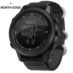NORTH EDGE 户外运动电子手表男士青年指南针闹钟气压高度计50米防水计步多功能军事风腕表