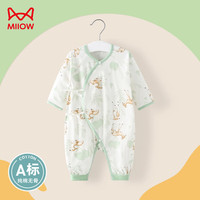 猫人(MiiOW)新生儿衣服春秋季装纯棉婴幼儿连体睡衣薄款宝宝哈衣爬服