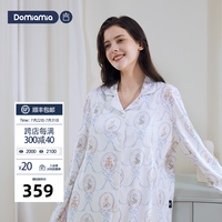 DOMIAMIA哆咪呀月子服春秋夏睡衣产后哺乳侧边开口透气吸汗家居服套装 圣卡梅奥-针织全棉长袖 M码【100-120斤】
