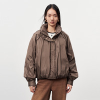 太平鸟【反季羽绒服合集】女装衬衫式拼接羽绒服2024连帽面包服潮流 立领短款羽绒服 A8ACD4722 L