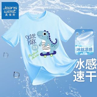 真维斯儿童速干t恤夏装男孩冰丝半袖男童运动短袖网眼上衣潮 【单件dh轻s薄s】pg81 110